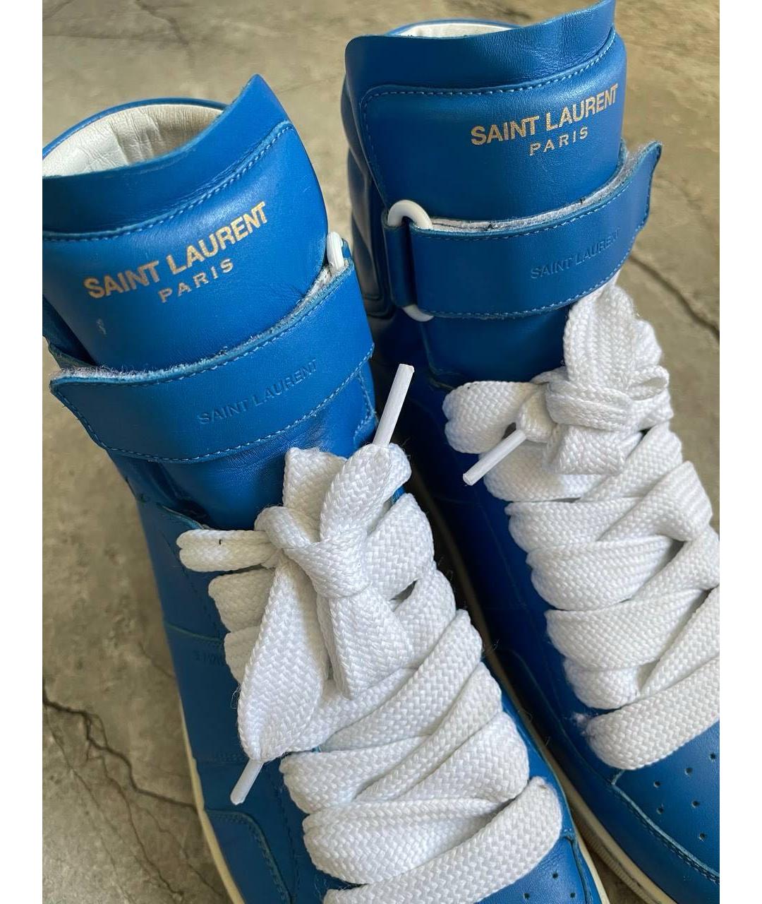 SAINT LAURENT Синие высокие кроссовки / кеды, фото 3