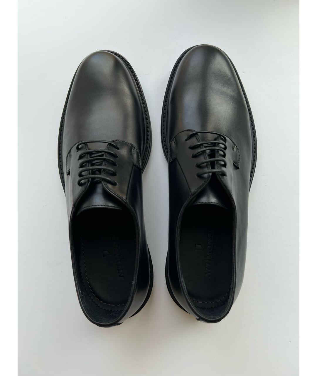 ATTIMONELLI'S Черные кожаные низкие ботинки, фото 3