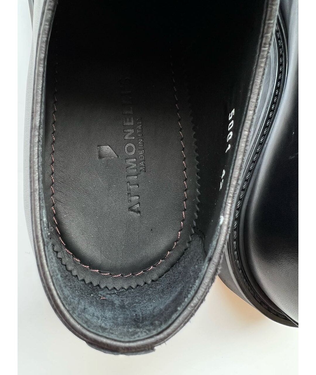ATTIMONELLI'S Черные кожаные низкие ботинки, фото 6