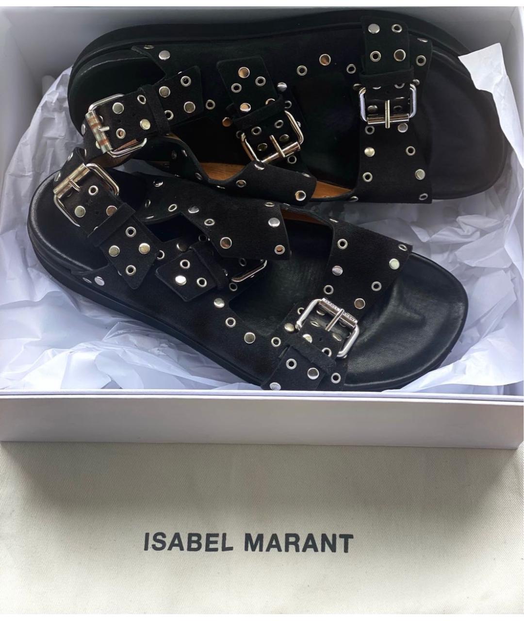 ISABEL MARANT Черные кожаные сандалии, фото 2