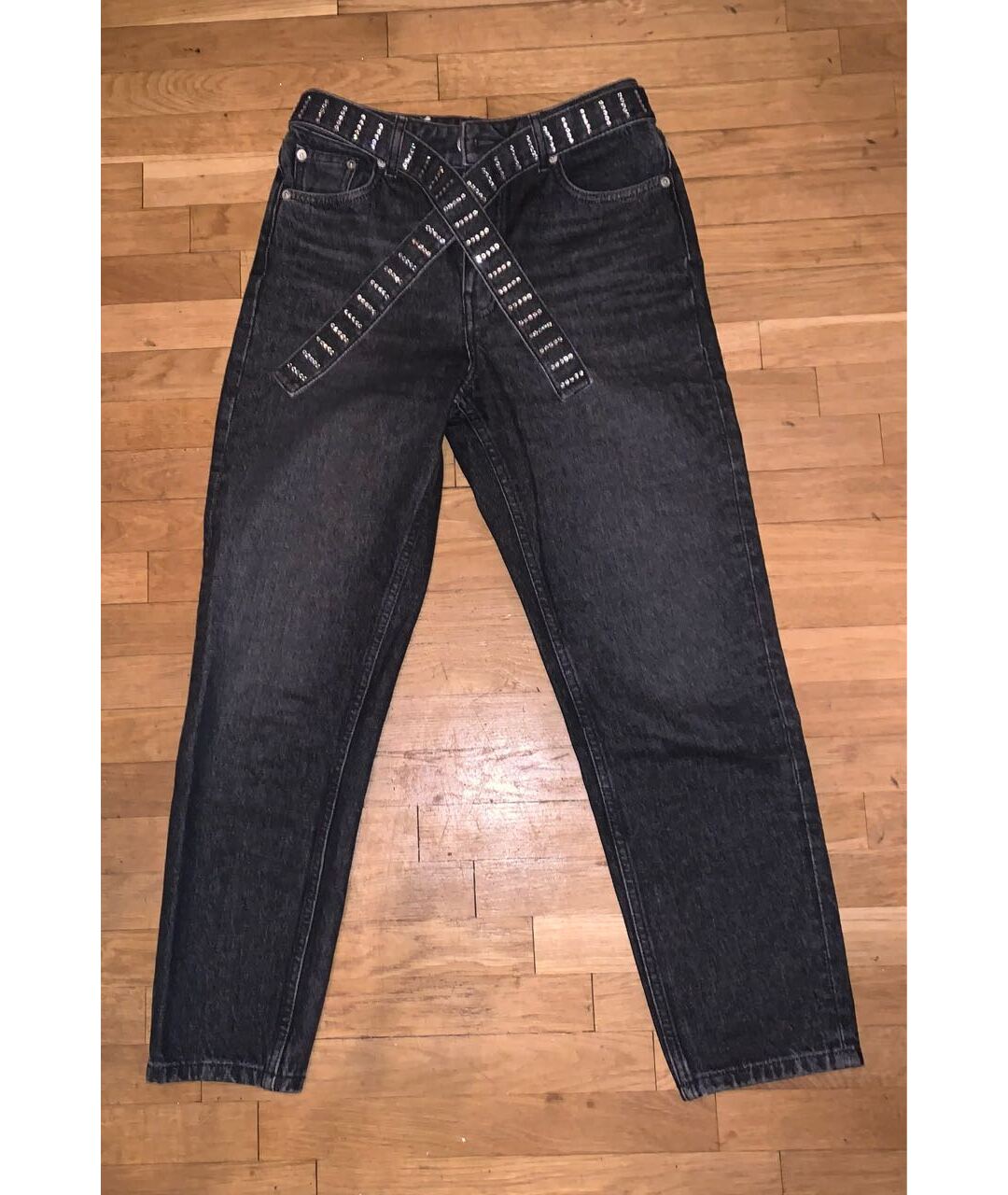 MAJE Серые хлопко-полиэстеровые прямые джинсы, фото 4