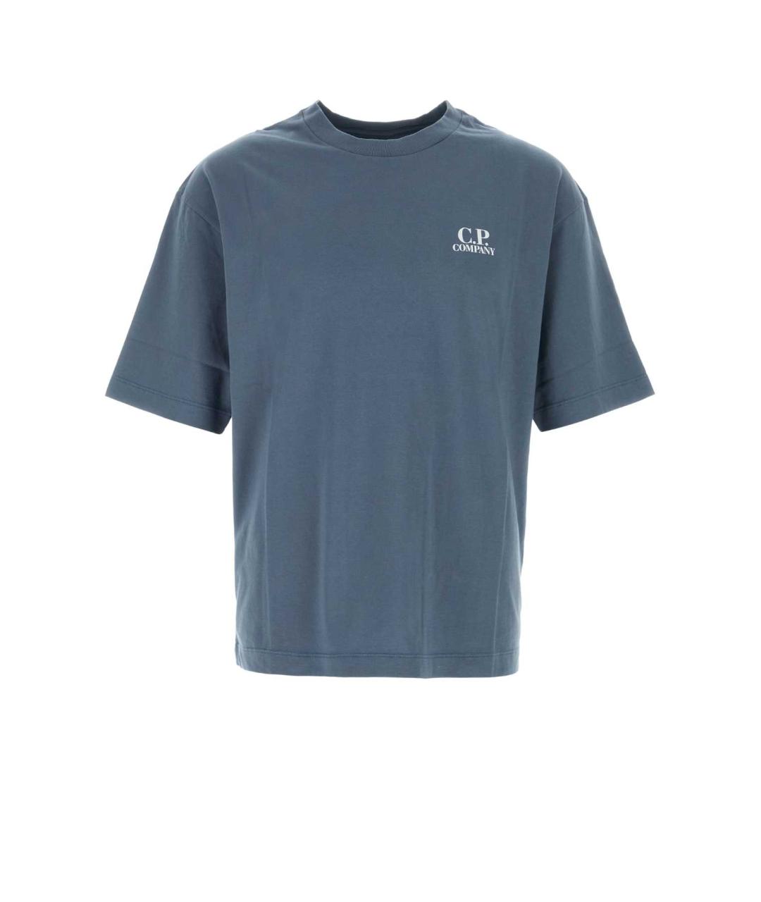 CP COMPANY Голубая хлопковая футболка, фото 3