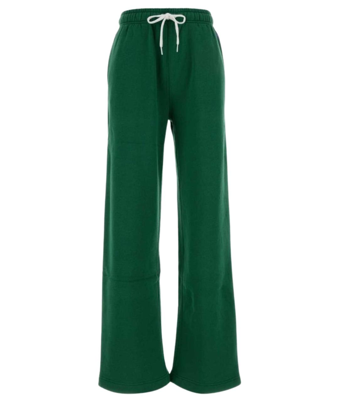 POLO RALPH LAUREN Зеленые хлопковые прямые брюки, фото 1