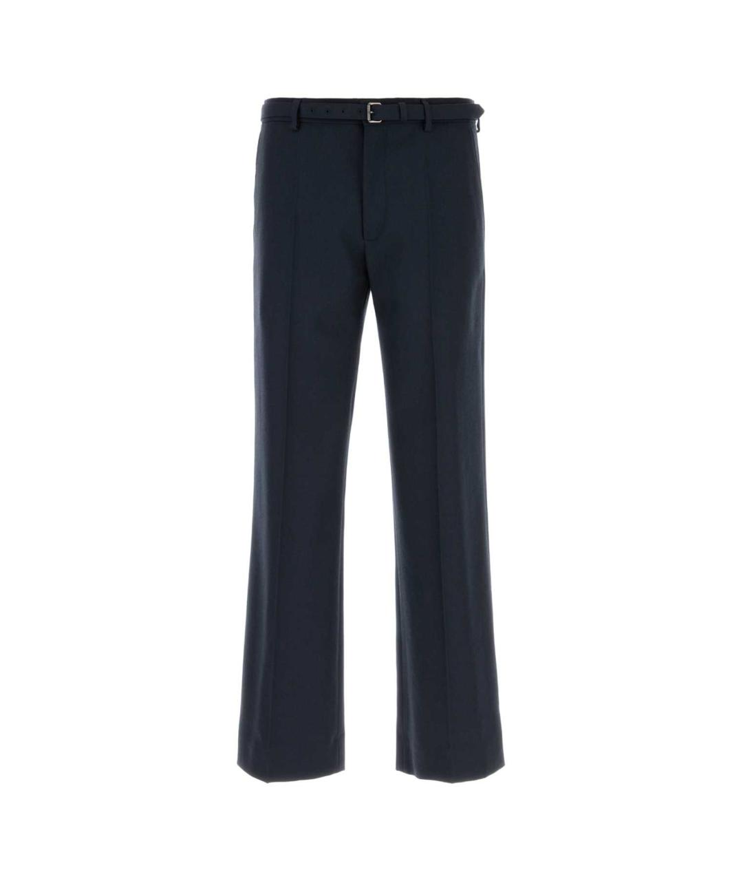 DRIES VAN NOTEN Синие шерстяные повседневные брюки, фото 1