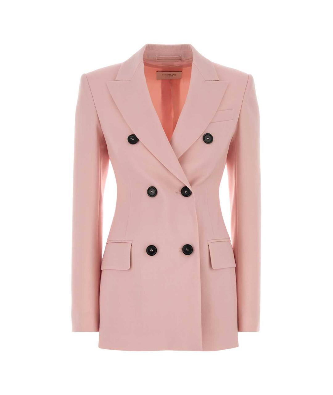 SPORTMAX Розовый шерстяной жакет/пиджак, фото 1