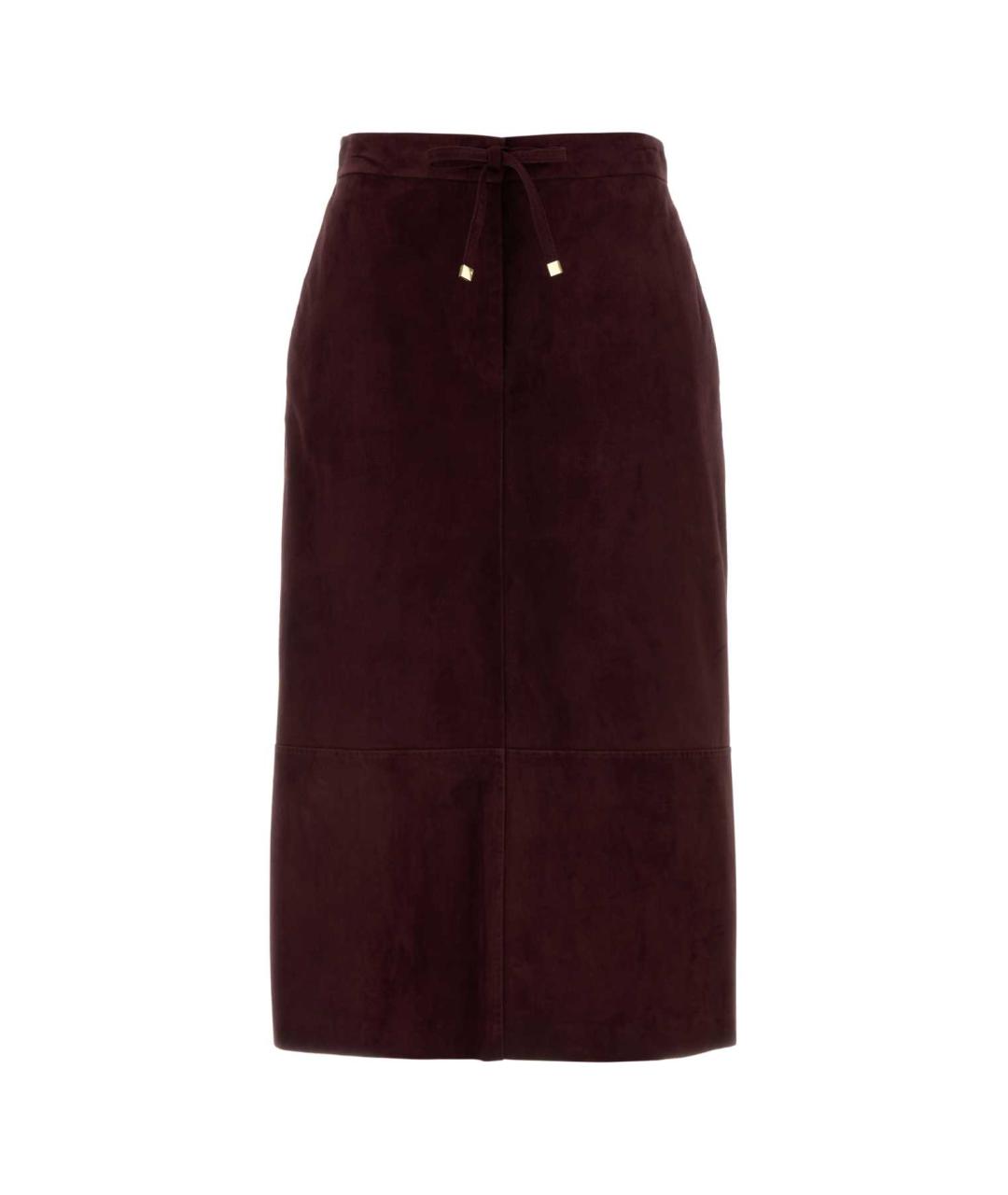 'S MAX MARA Бордовая ацетатная юбка миди, фото 1