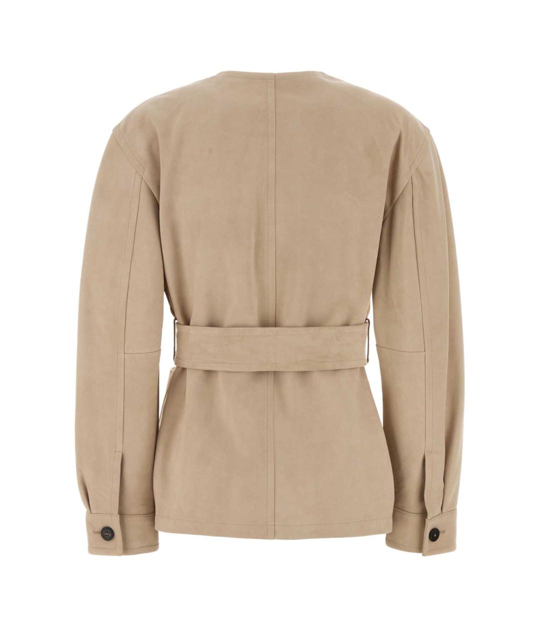 MAX MARA STUDIO Бежевая замшевая куртка, фото 2