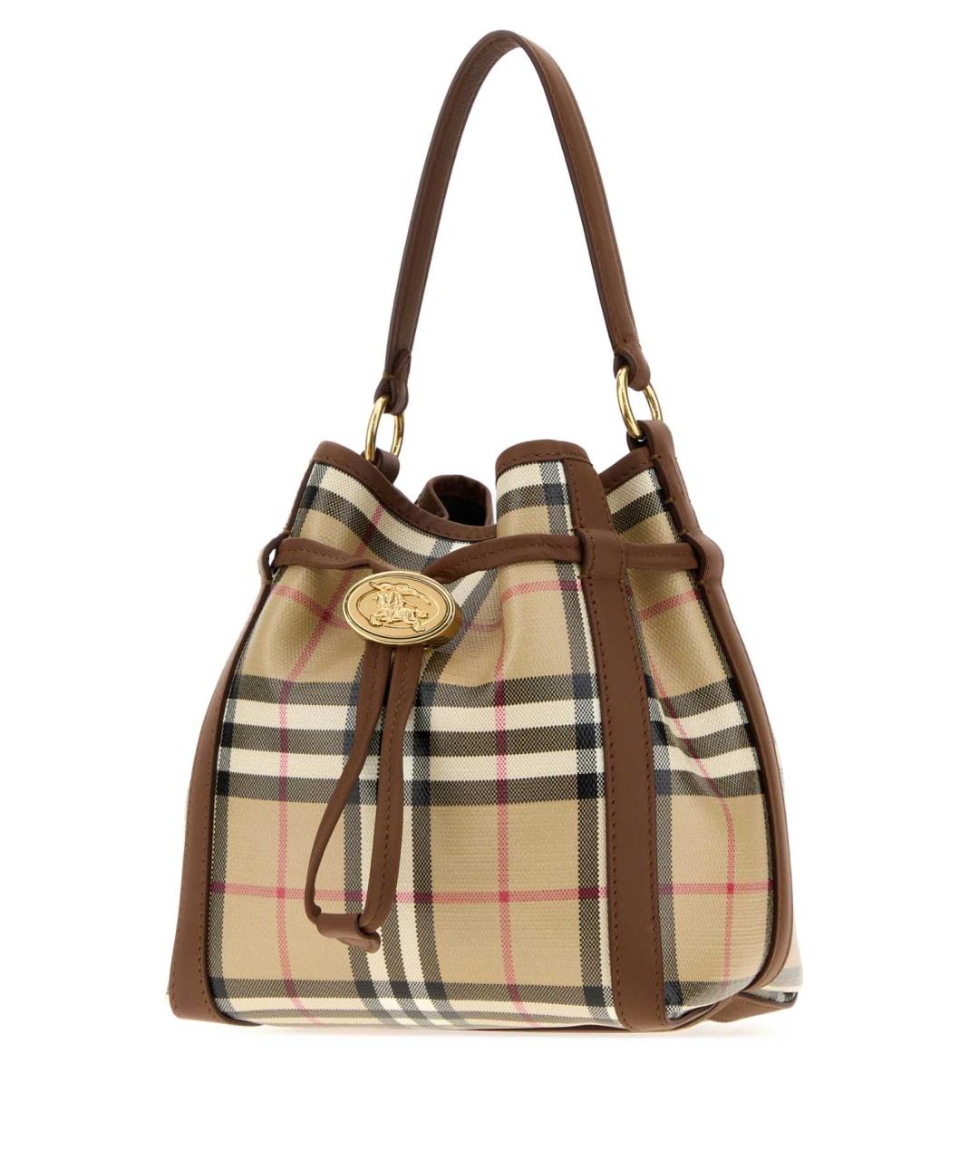 BURBERRY Бежевая сумка через плечо из канвы, фото 2
