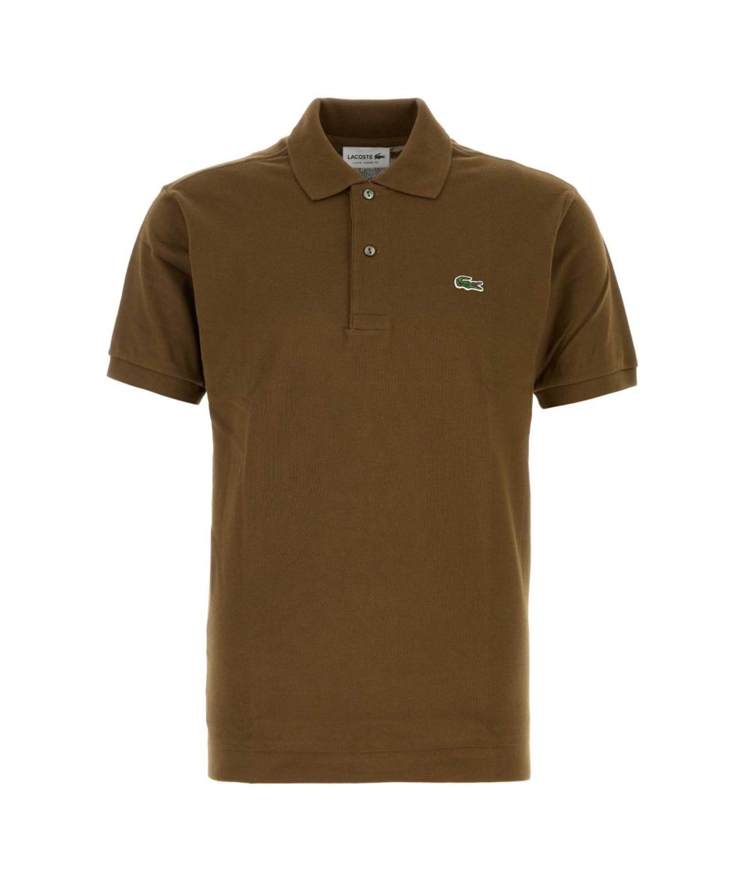 LACOSTE Коричневое хлопковое поло с коротким рукавом, фото 1