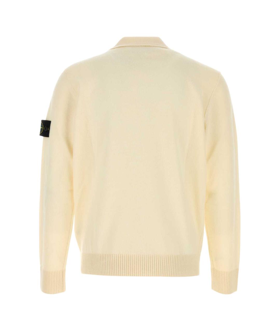 STONE ISLAND Бежевый шерстяной джемпер / свитер, фото 2