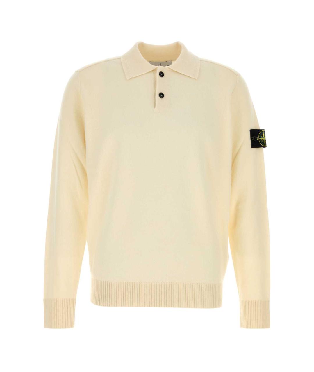 STONE ISLAND Бежевый шерстяной джемпер / свитер, фото 1