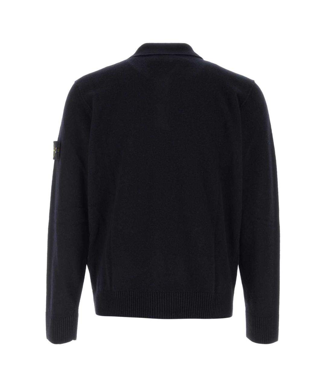 STONE ISLAND Темно-синий шерстяной джемпер / свитер, фото 2