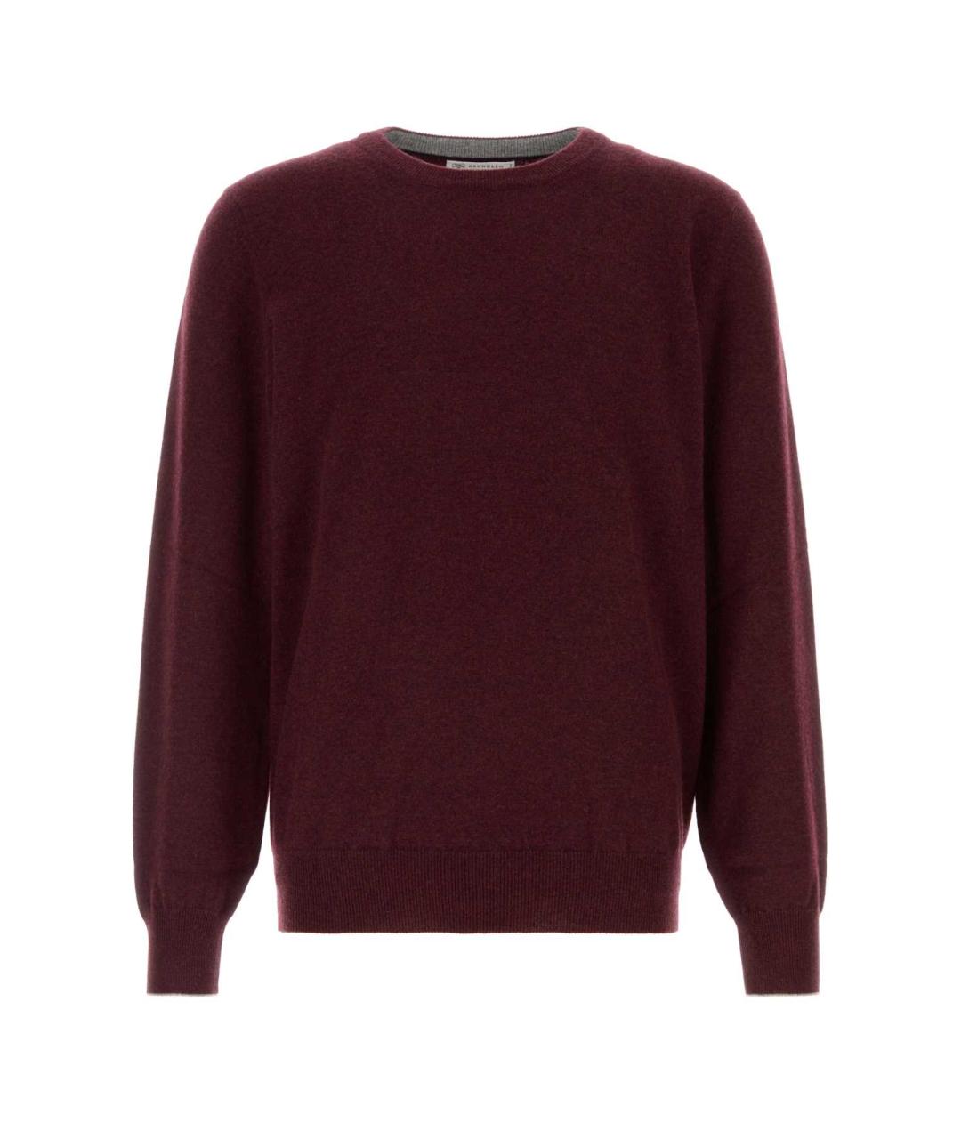 BRUNELLO CUCINELLI Бордовый кашемировый джемпер / свитер, фото 3