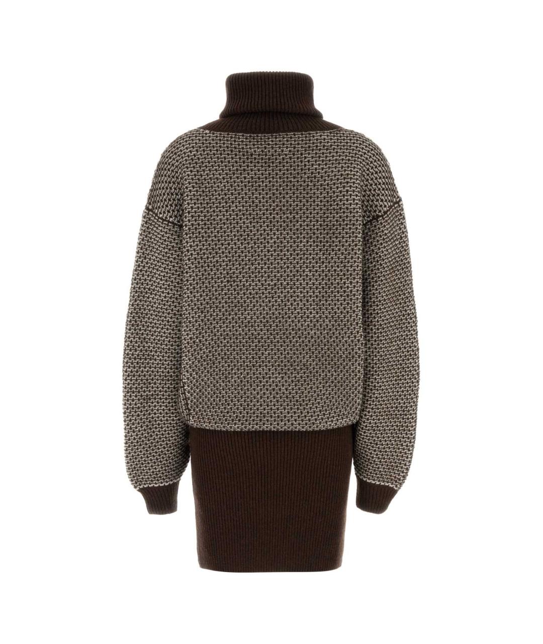 MM6 MAISON MARGIELA Мульти шерстяное повседневное платье, фото 2
