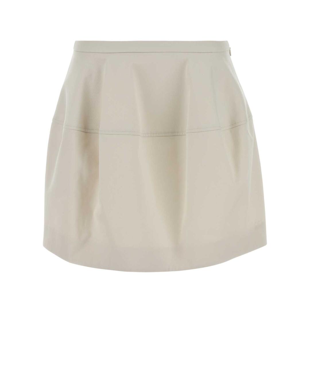 LOEWE Белая хлопковая юбка мини, фото 1