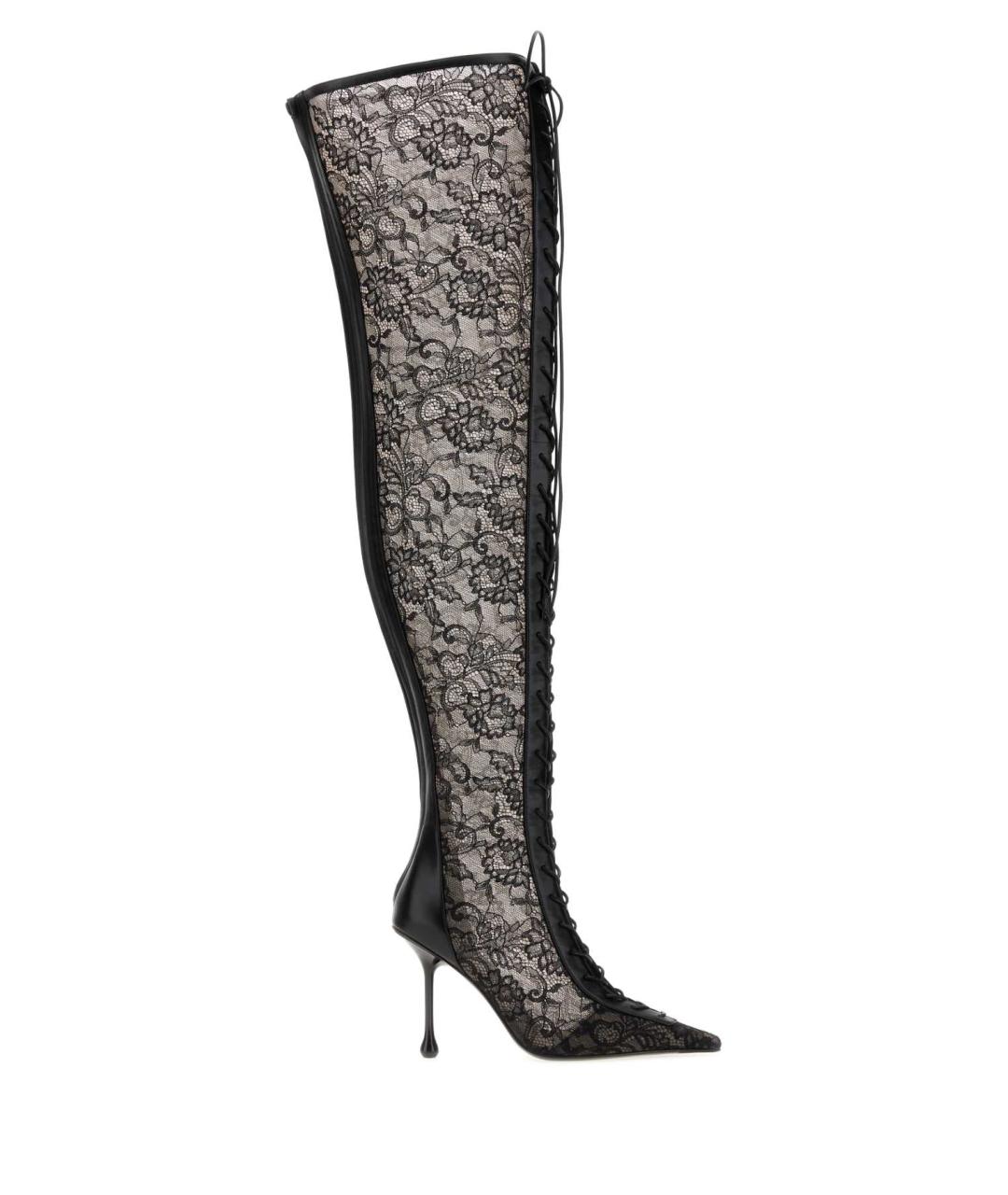 JIMMY CHOO Черные текстильные сапоги, фото 1