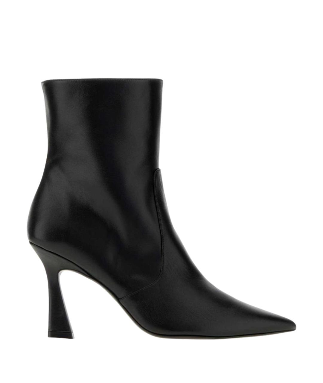 STUART WEITZMAN Черные кожаные ботильоны, фото 1