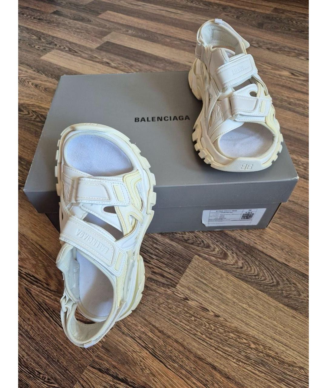 BALENCIAGA Белые сандалии, фото 5