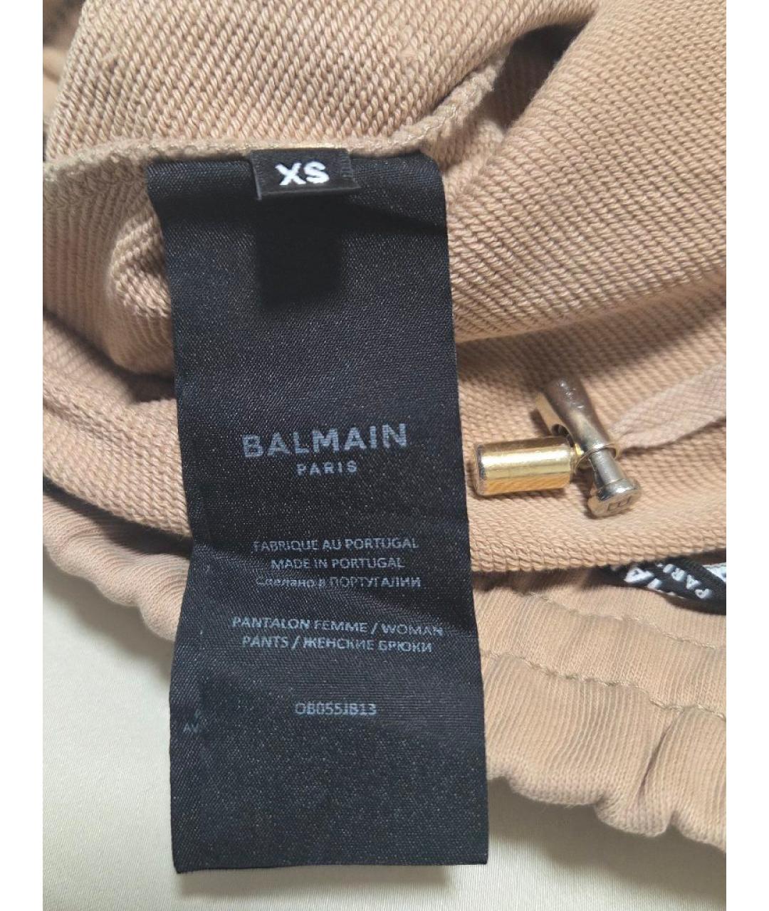 BALMAIN Бежевые хлопковые спортивные брюки и шорты, фото 5