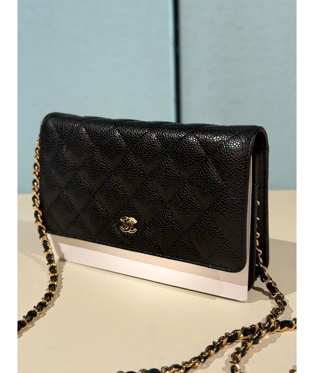CHANEL Черная кожаная сумка через плечо, фото 3