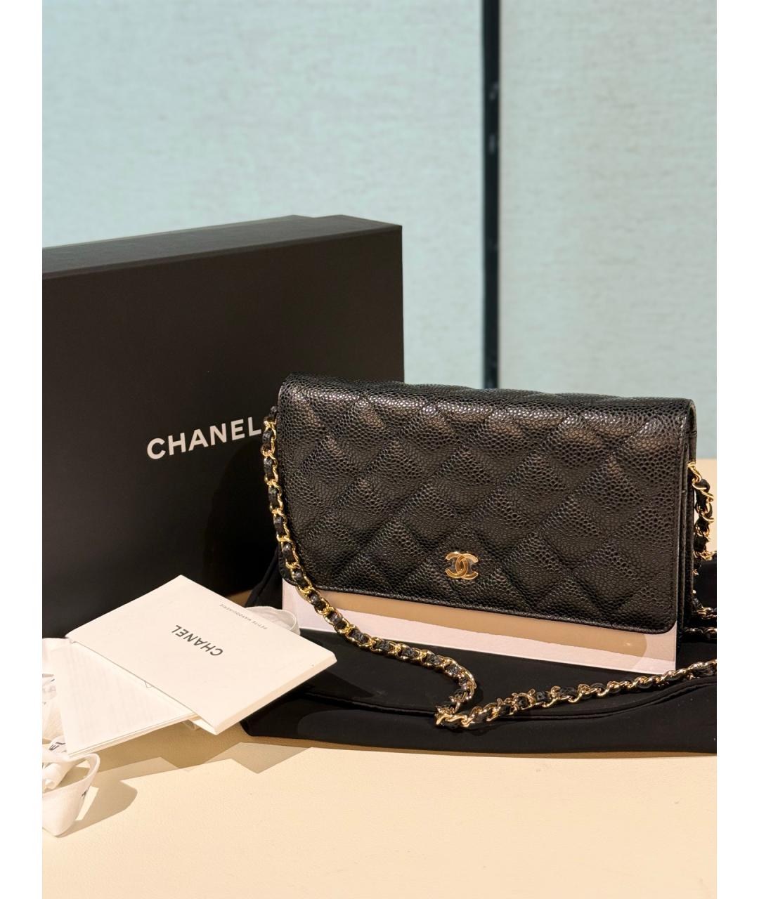 CHANEL Черная кожаная сумка через плечо, фото 2
