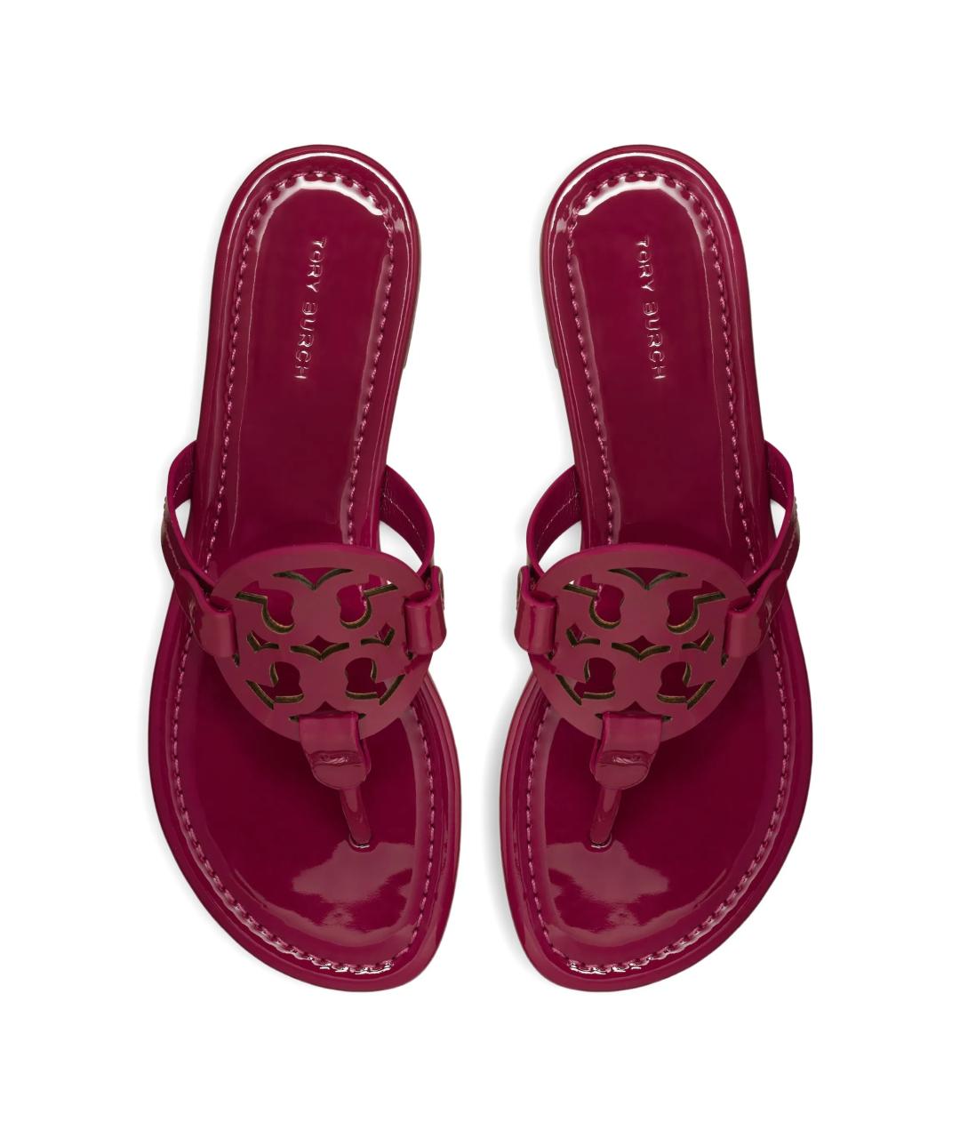 TORY BURCH Фуксия кожаные сандалии, фото 3