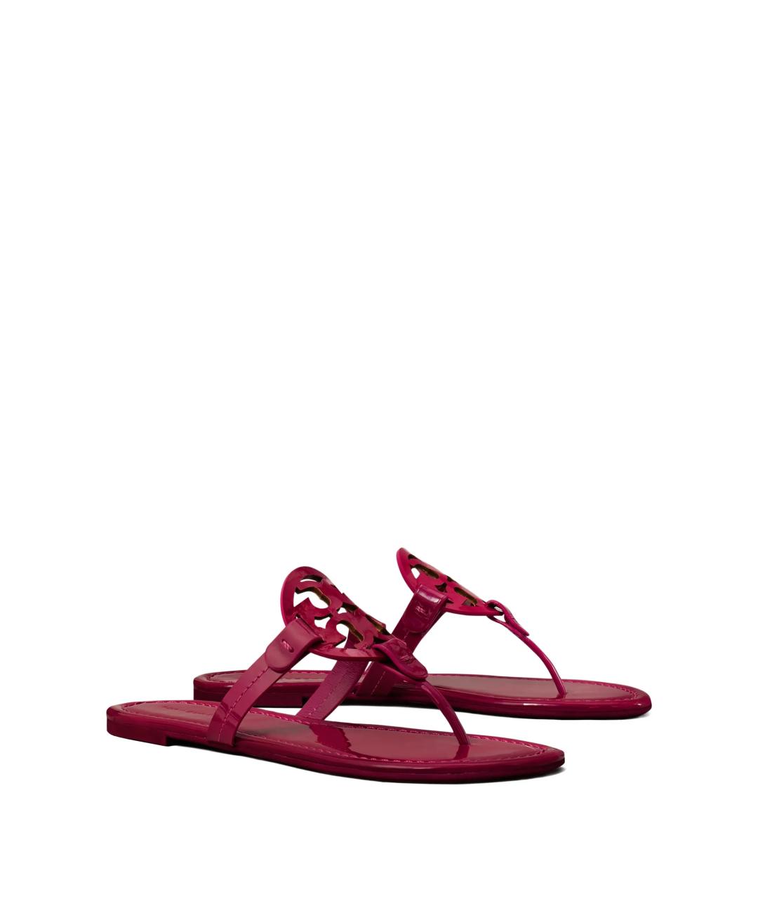 TORY BURCH Фуксия кожаные сандалии, фото 2