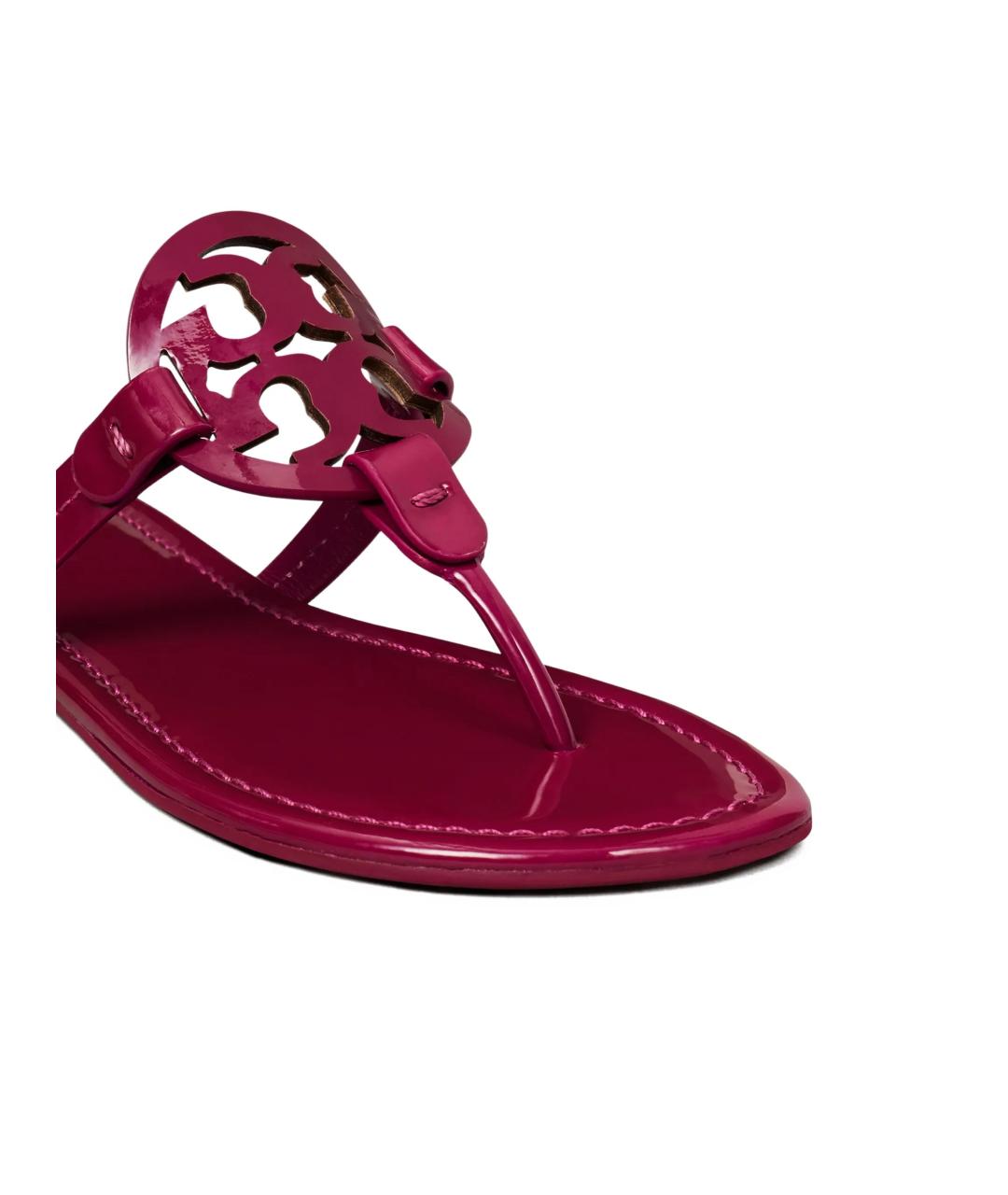 TORY BURCH Фуксия кожаные сандалии, фото 4