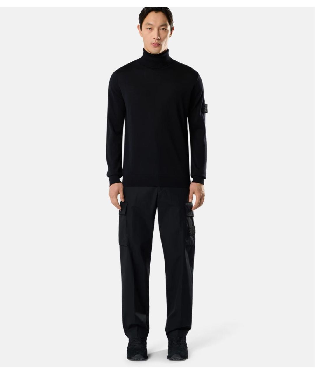 STONE ISLAND Черные брюки чинос, фото 2
