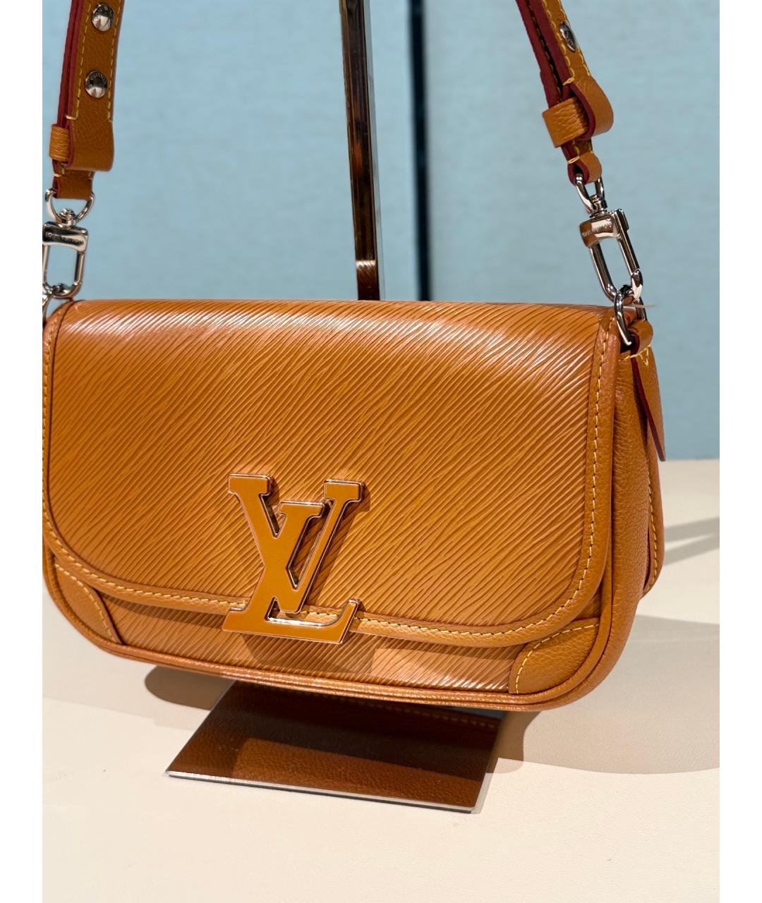 LOUIS VUITTON Коричневая кожаная сумка через плечо, фото 3