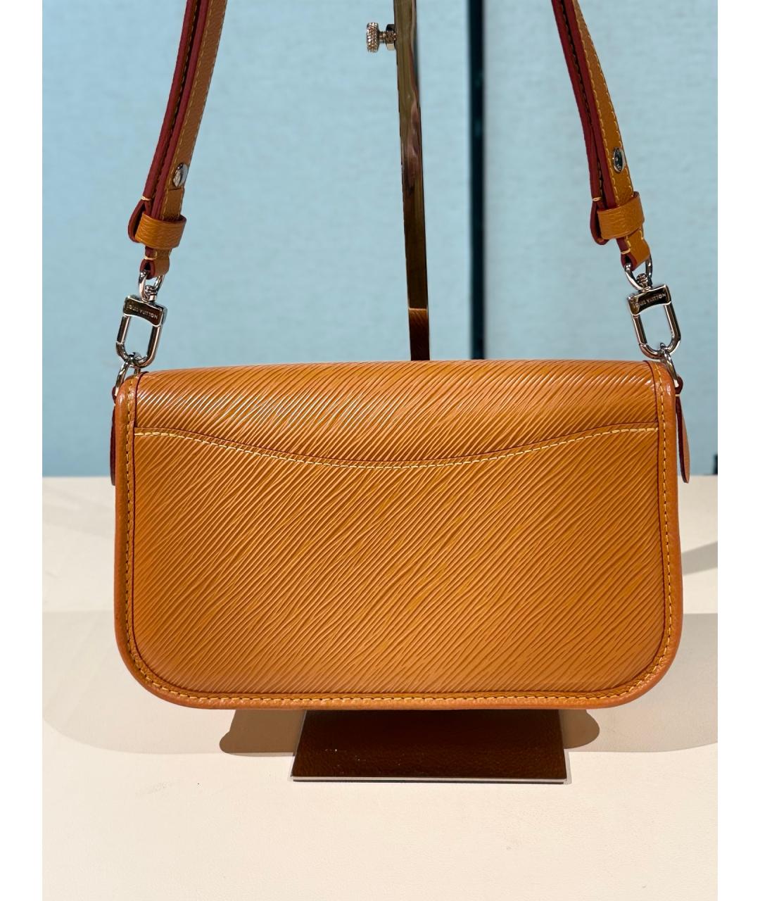 LOUIS VUITTON Коричневая кожаная сумка через плечо, фото 6