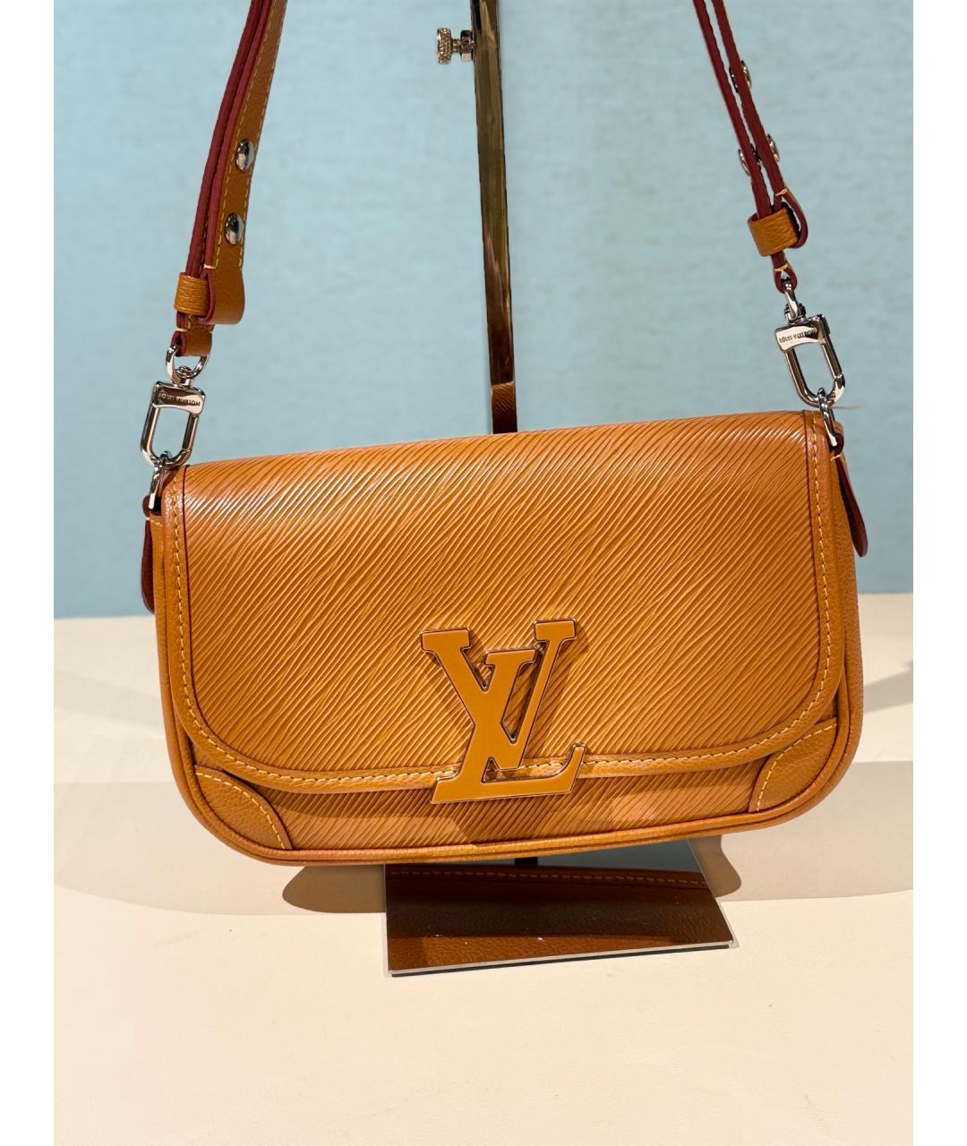 LOUIS VUITTON Коричневая кожаная сумка через плечо, фото 2