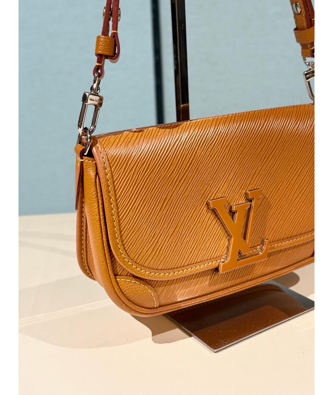 LOUIS VUITTON Коричневая кожаная сумка через плечо, фото 5