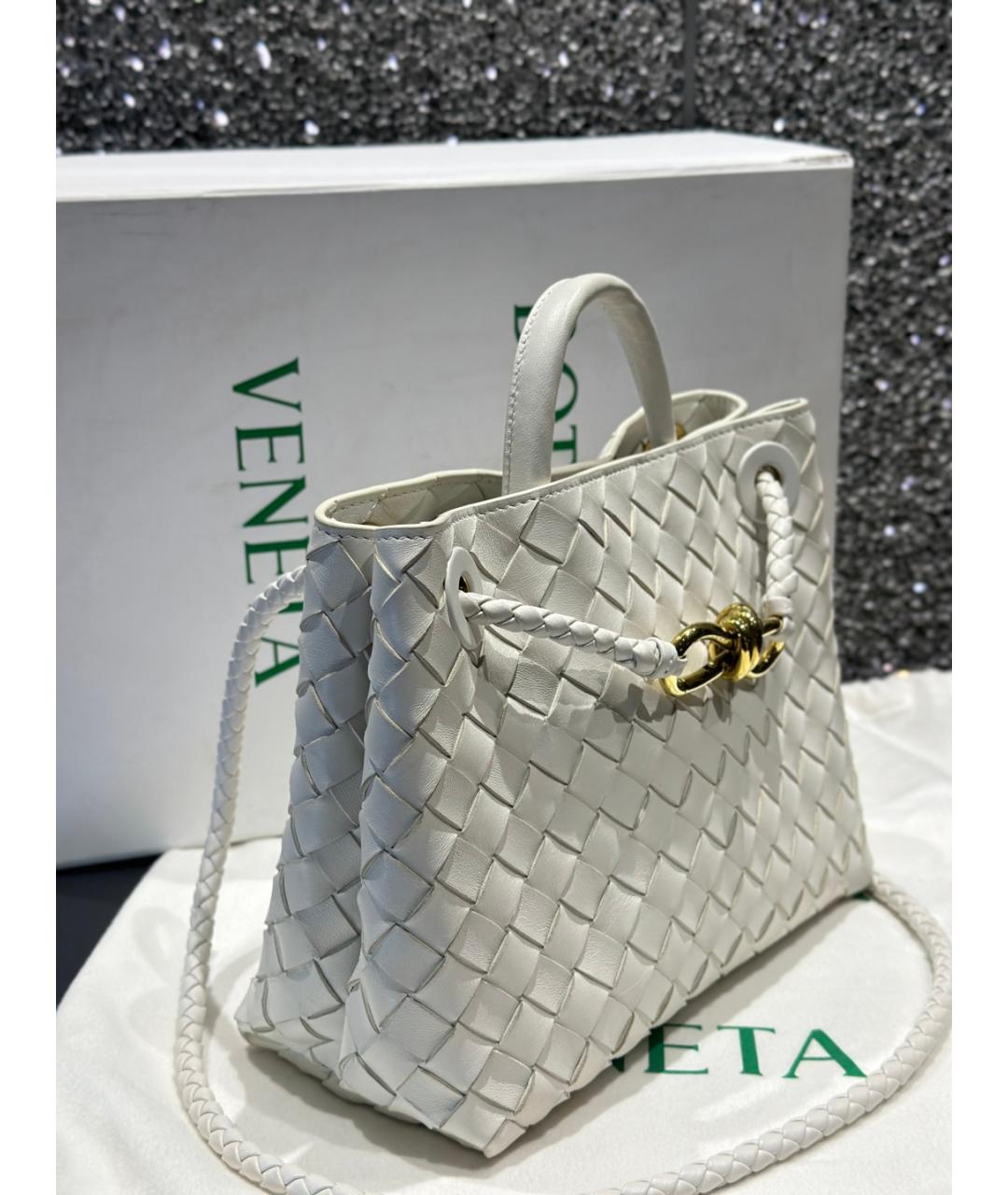 BOTTEGA VENETA Белая кожаная сумка тоут, фото 3