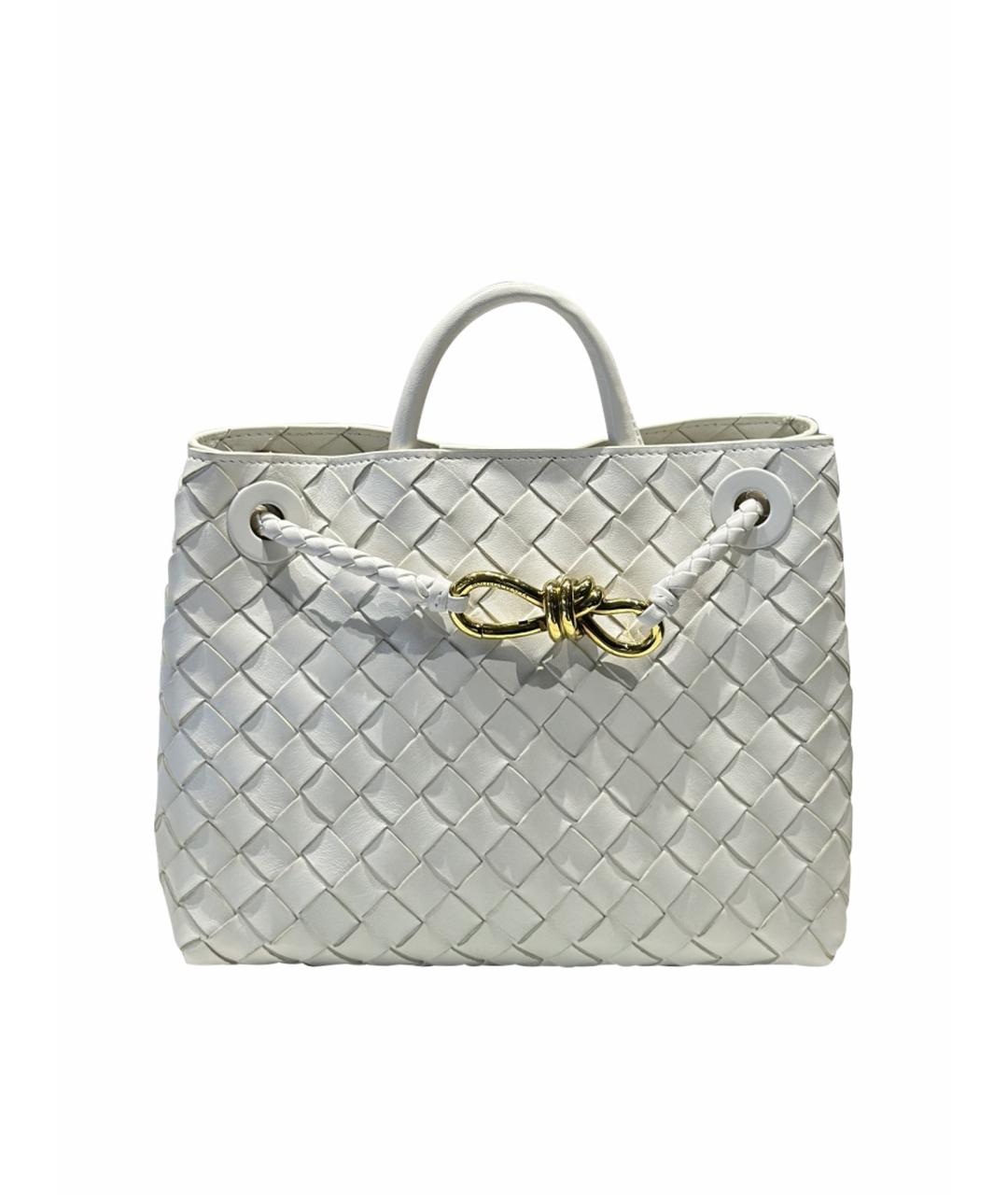 BOTTEGA VENETA Белая кожаная сумка тоут, фото 1