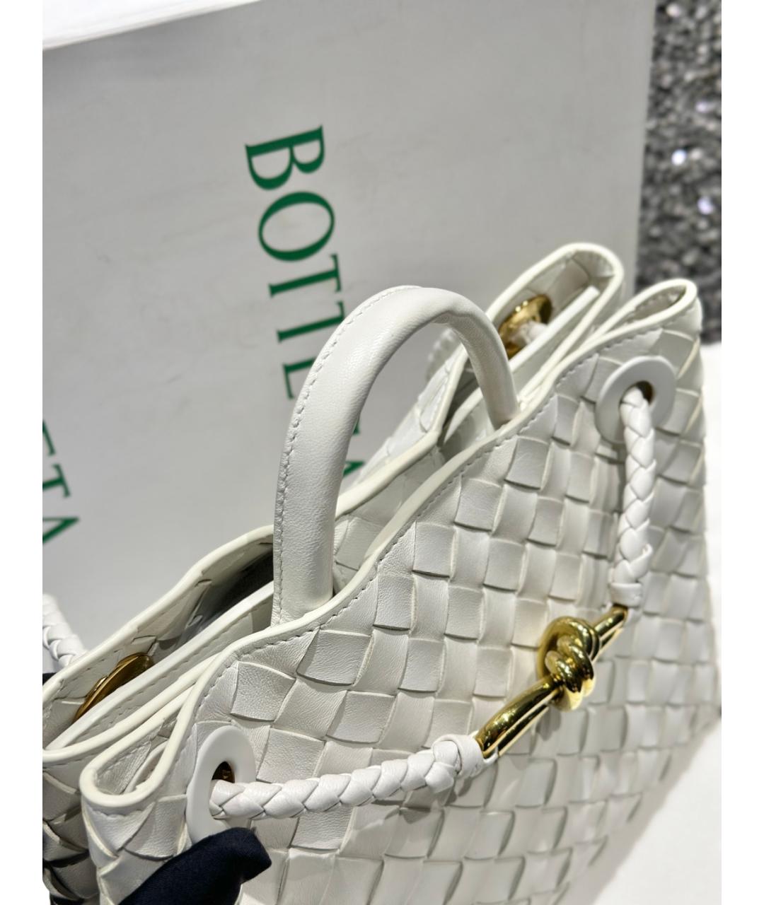 BOTTEGA VENETA Белая кожаная сумка тоут, фото 6