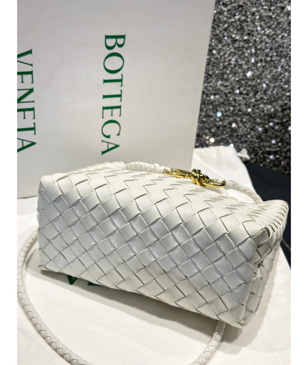 BOTTEGA VENETA Белая кожаная сумка тоут, фото 5