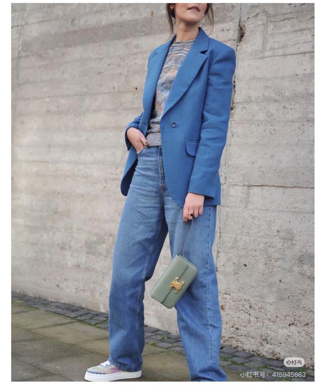 CELINE Зеленая кожаная сумка через плечо, фото 6