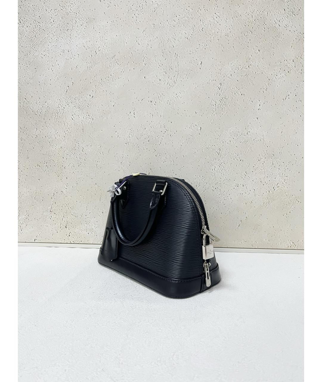 LOUIS VUITTON Черная кожаная сумка с короткими ручками, фото 4