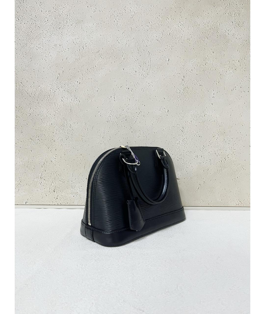 LOUIS VUITTON Черная кожаная сумка с короткими ручками, фото 3