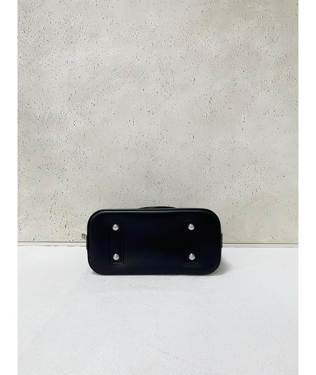 LOUIS VUITTON Черная кожаная сумка с короткими ручками, фото 5