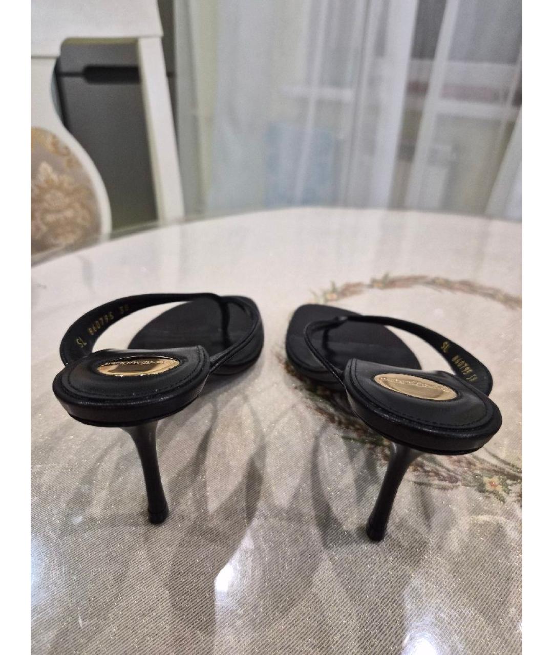 SAINT LAURENT Черные кожаные мюли, фото 4