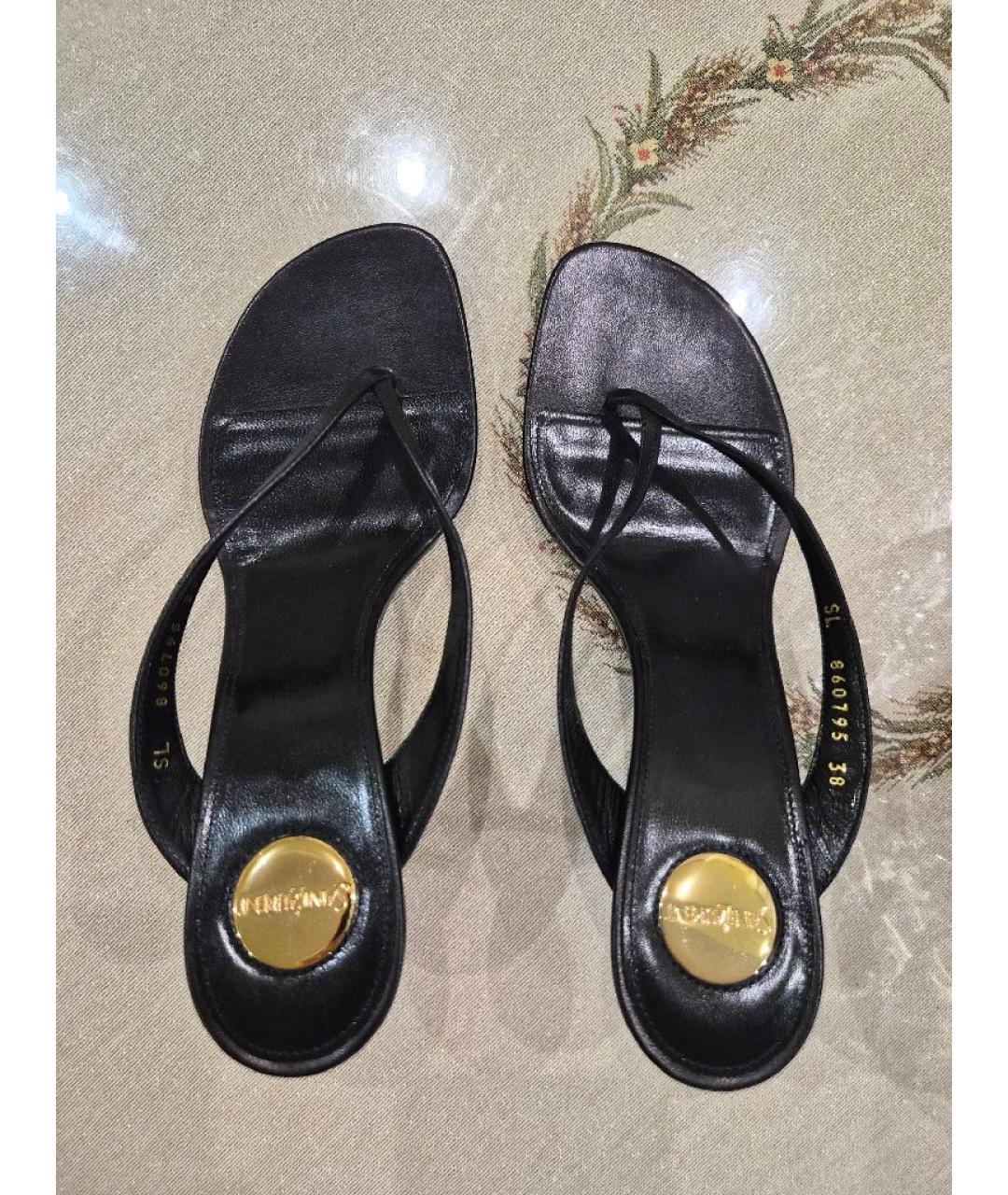 SAINT LAURENT Черные кожаные мюли, фото 3