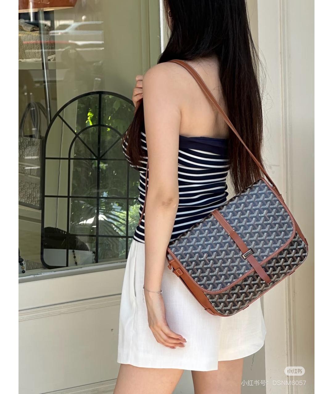 GOYARD Коричневая сумка через плечо из искусственной кожи, фото 6