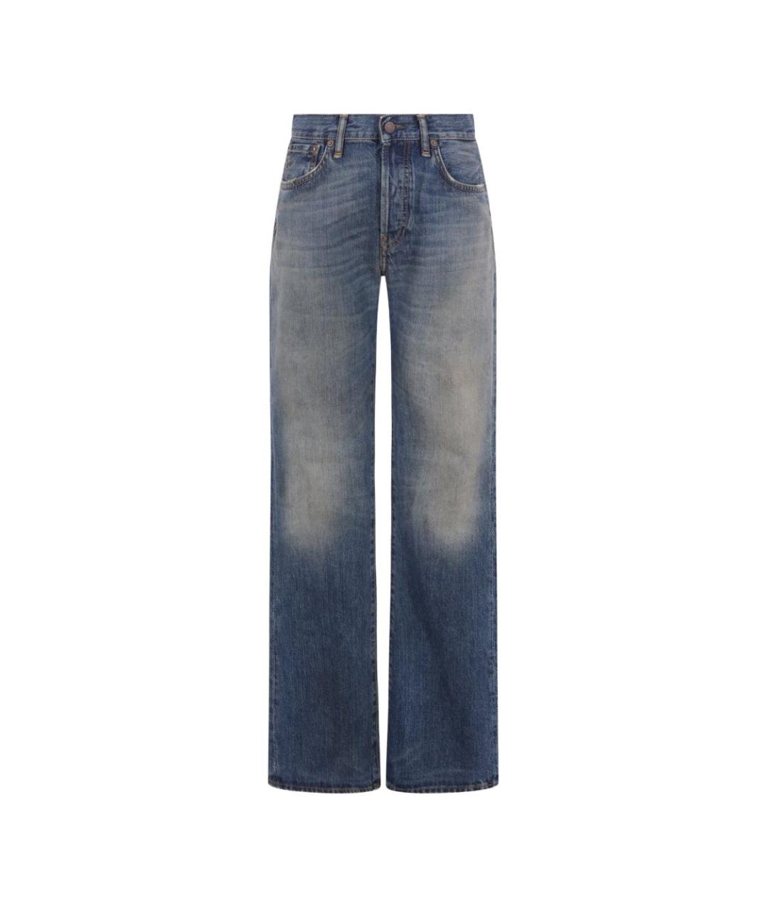 ACNE STUDIOS Синие хлопковые прямые джинсы, фото 1