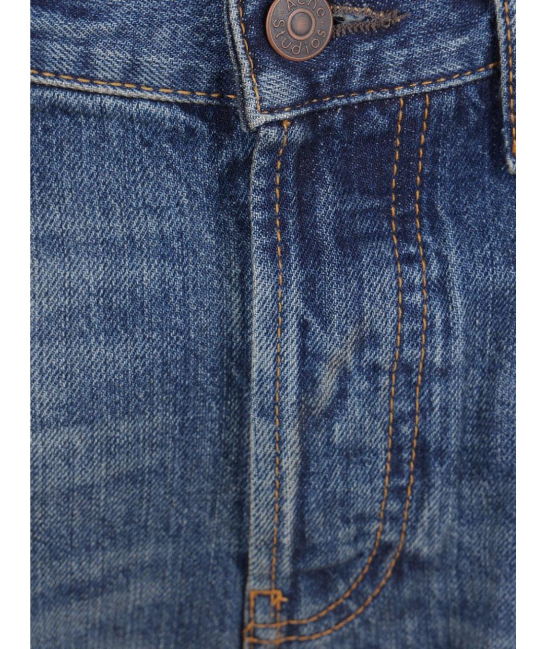 ACNE STUDIOS Синие хлопковые прямые джинсы, фото 2