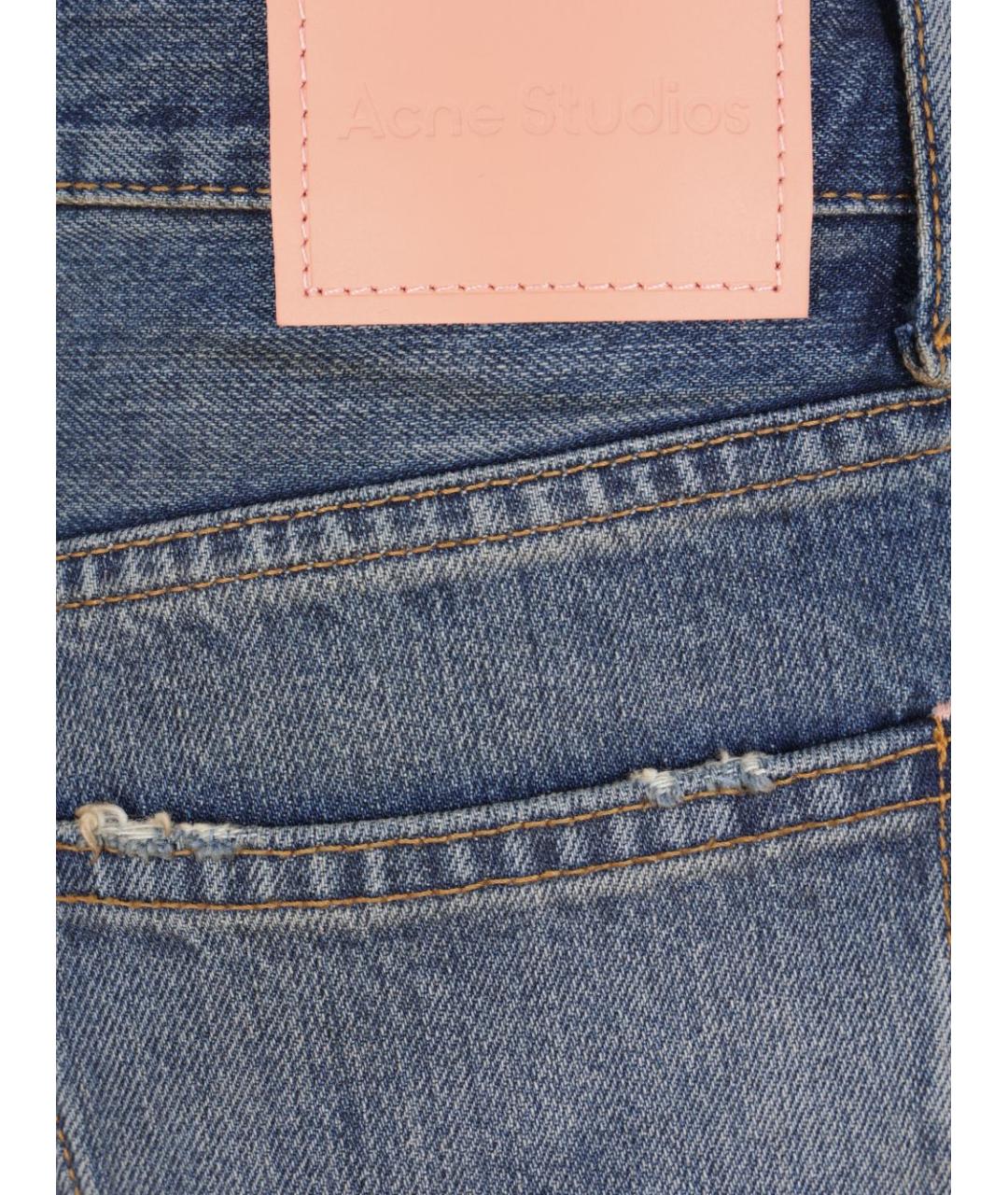 ACNE STUDIOS Синие хлопковые прямые джинсы, фото 4