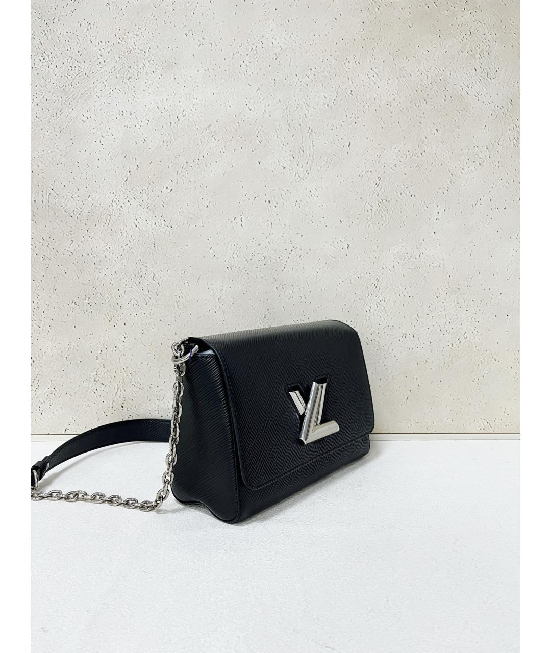 LOUIS VUITTON Черная кожаная сумка через плечо, фото 3