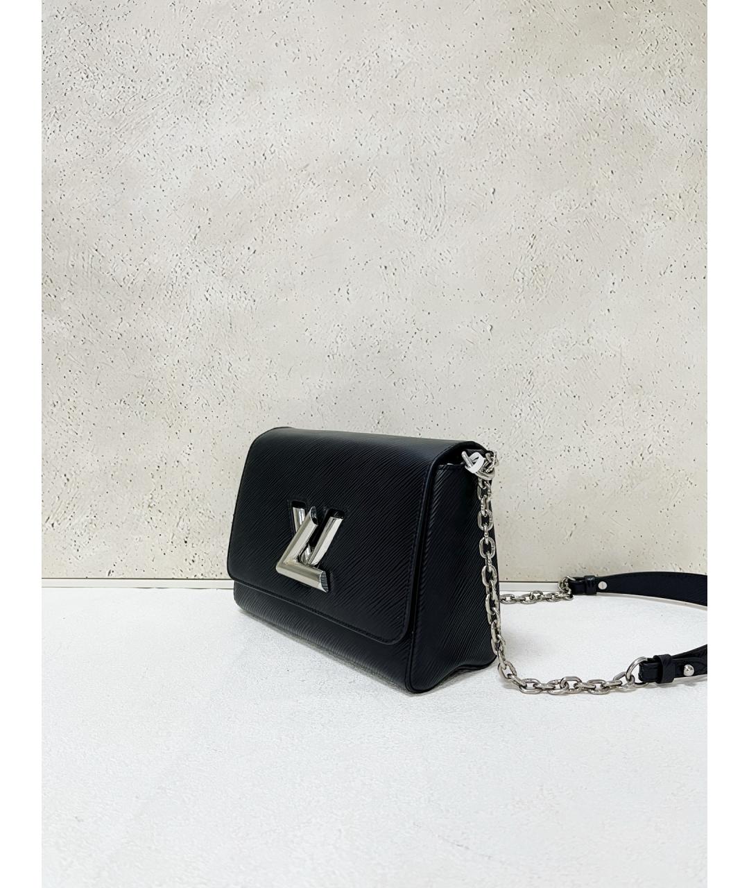 LOUIS VUITTON Черная кожаная сумка через плечо, фото 4