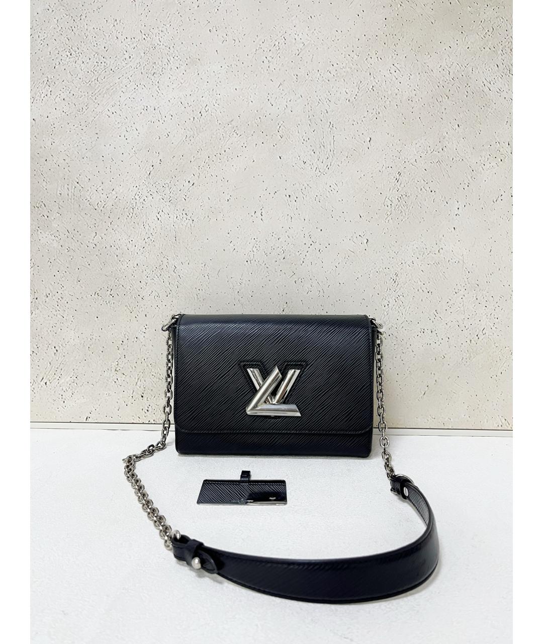 LOUIS VUITTON Черная кожаная сумка через плечо, фото 7